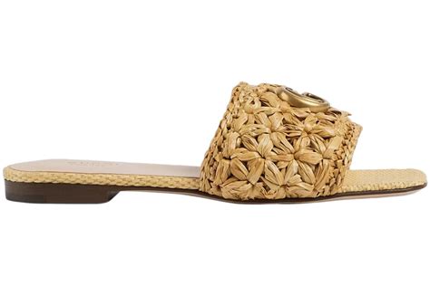 gucci double g raffia slide sandals|gucci double g sandals sale.